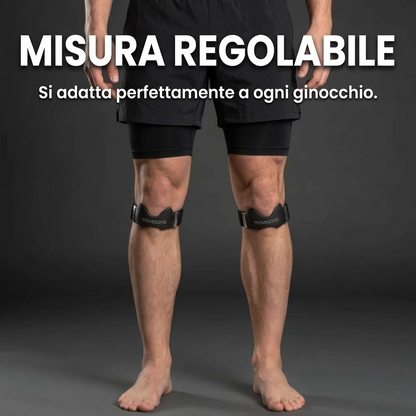 Fascia rotulea Movesana regolabile, indossata su entrambe le ginocchia